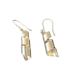 Sterling Silver Spiral RibbonEarrings